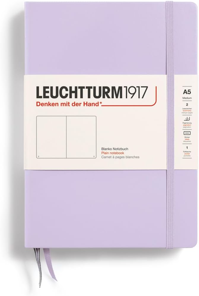 LEUCHTTURM1917 - Notebook Hardcover Medium A5-251 Numbered Pages for Writing and Journaling (Navy, Ruled)