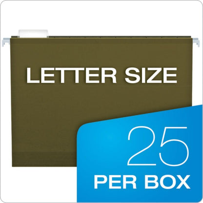 Pendaflex 04152X1 Reinforced 1" Extra Capacity Hanging Folders, Standard Green