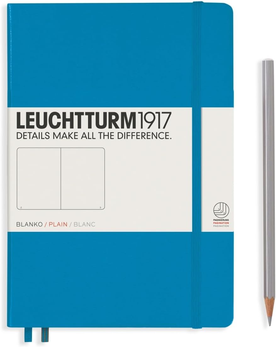 LEUCHTTURM1917 - Notebook Hardcover Medium A5-251 Numbered Pages for Writing and Journaling (Navy, Ruled)
