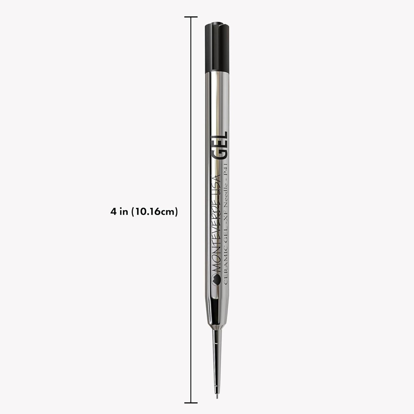 Monteverde Capless Gel Refills to Fit Parker-Style Ballpoint Pens, 0.5mm Extra Fine Needle Point, Black, 2-Pack, Smooth Writing Technology for Parker, Conklin, Schmidt, and More