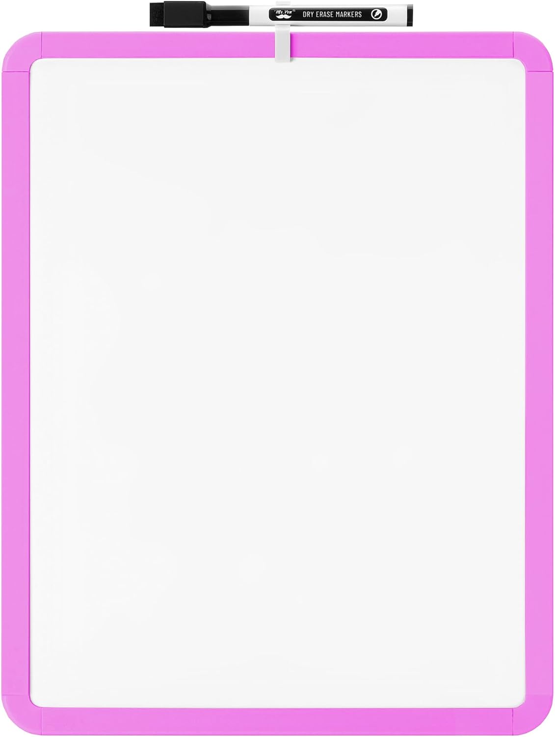 Mr. Pen- Dry Erase Board, 14” x 11” with a Black Dry Erase Marker, White Frame, Small Mini White Board for Students, Fridge, Wall, Locker, Includes Double Sided Tapes