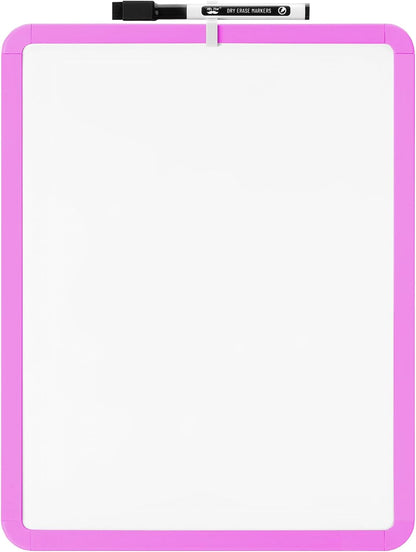 Mr. Pen- Dry Erase Board, 14” x 11” with a Black Dry Erase Marker, White Frame, Small Mini White Board for Students, Fridge, Wall, Locker, Includes Double Sided Tapes