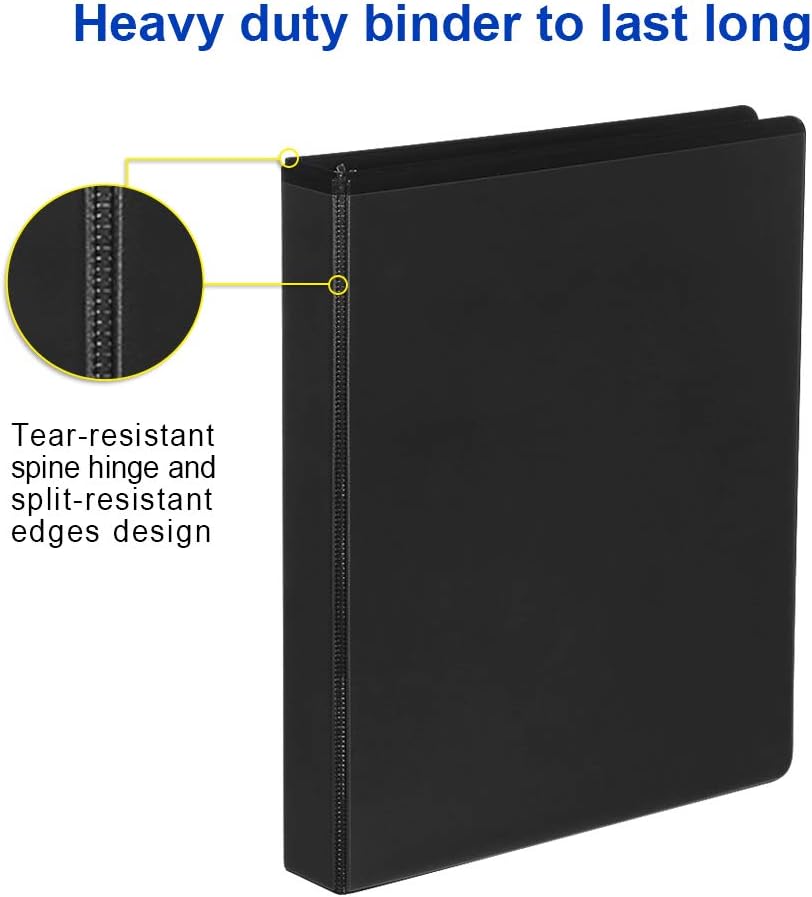 Comix D-Ring Basic View Binder 1 inch 3 Ring Binders, 2.4mm-Thick, Hold 225 Sheets of 8.5" x 11" Paper, 12 Pack (White)
