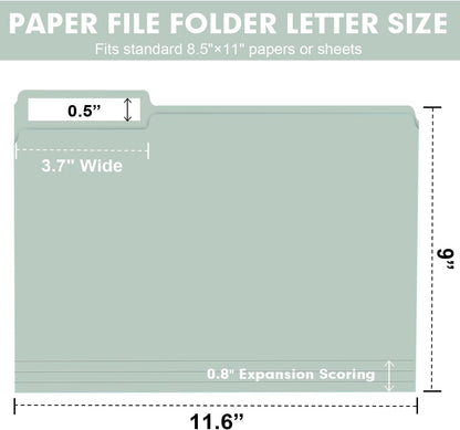 RAZCC File Folders, 100-Pack, 1/3 Cut, Letter Size, Yellow, Great for Organizing and Easy File Storage