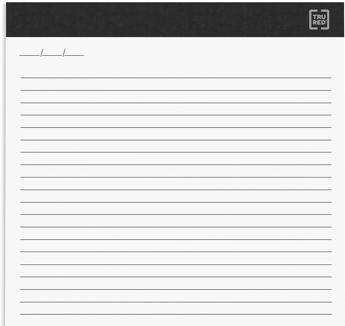TRU RED Notepads, 8.5” x 11.75”, Narrow Ruled, Ivory, Perforated, 12‑Pack