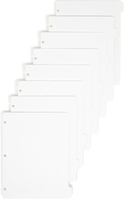 Smead Binder Dividers, Pack of 96, Includes 12 Sets of 1/8-Cut Letter Size Index Dividers, Pre-Punched 3-Hole, Plain Paper Tabs for Easy Labeling, Ideal for School, Office or Home Organization (89418)