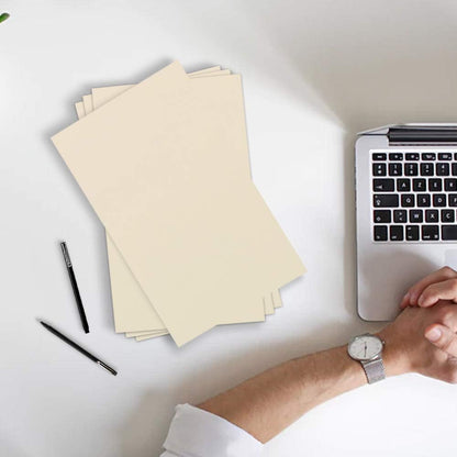 JAM PAPER Vellum Bristol 65lb Cardstock - 8.5 x 11 Coverstock - 147 gsm - Cream - 50 Sheets/Pack