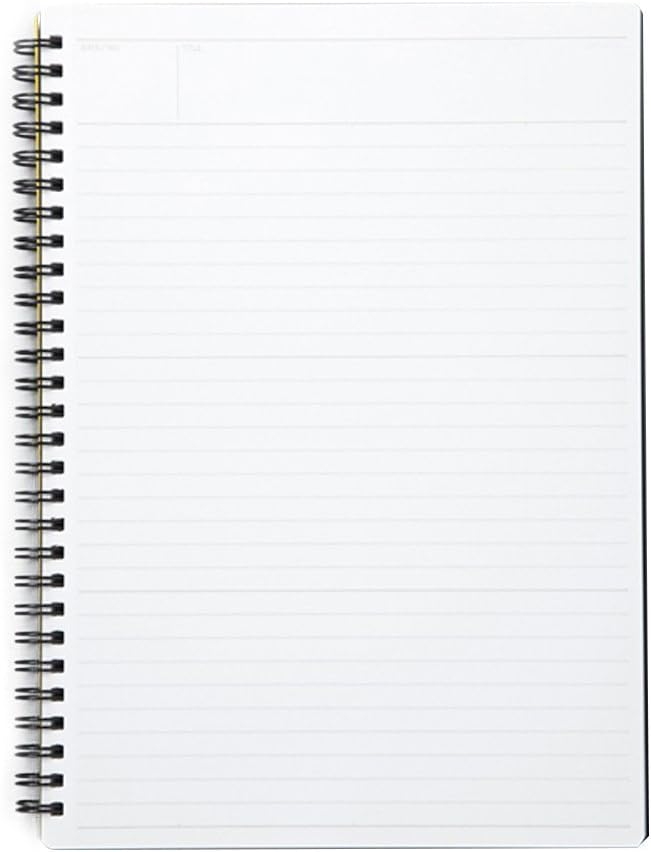 Maruman Mnemosyne Lined Notebook- A4, 11.69" x 9.25", 70 Sheets / 140 Pages, 7mm College Ruled Journal, Perforated Pages & Wire-Bound to Lay Flat, Black, Made in Japan