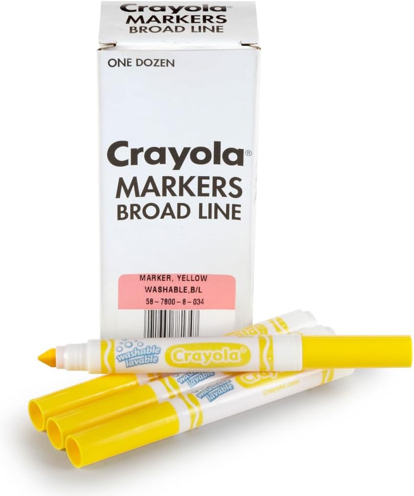 Crayola Washable Markers for Kids - Black (12ct), Bulk Broad Line Markers for School, Classroom Essentials, Teacher Classroom Must Haves for Elementary School