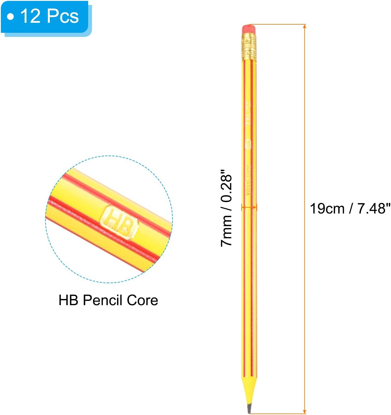 PATIKIL Round Pencils, 12 Pcs HB Graphite Pencil Wooden Pencils with Eraser for Classroom Office Writing Drawing Supplies, Green Black