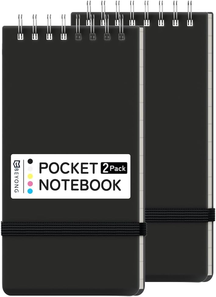 BEYONG Small Pocket Notebook Journal, Mini Notepad Spiral Notebooks Note Pads for Work School (Grayish Blue, 3x5)