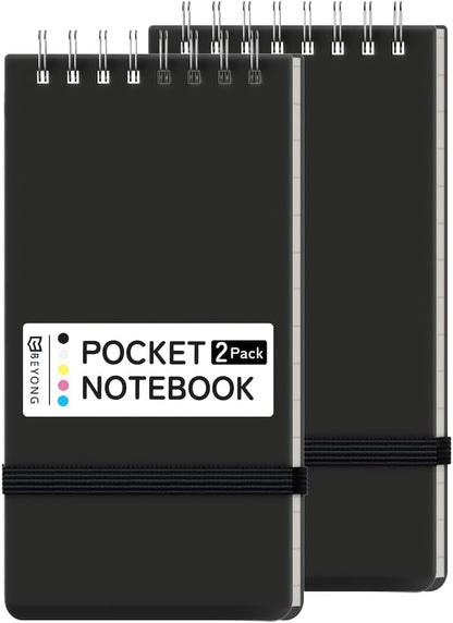 BEYONG Small Pocket Notebook Journal, Mini Notepad Spiral Notebooks Note Pads for Work School (Grayish Blue, 3x5)
