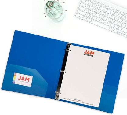 JAM PAPER Plastic 0.75 inch Binder - Clear 3 Ring Binder - Sold Individually