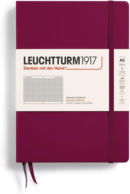 LEUCHTTURM1917 - Notebook Hardcover Medium A5-251 Numbered Pages for Writing and Journaling (Navy, Ruled)