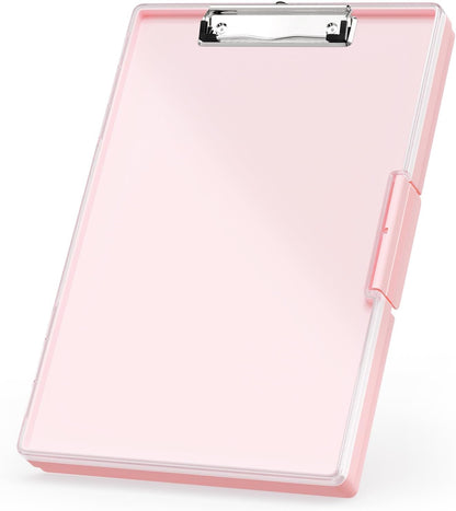 Rimilak Plastic Clipboard with Storage, Side Opening with 2 Compartment, Size 13.3 x 9.4 x 1.5 Heavy Duty High Capacity Nursing Box for Work School & Office Supplies, Black