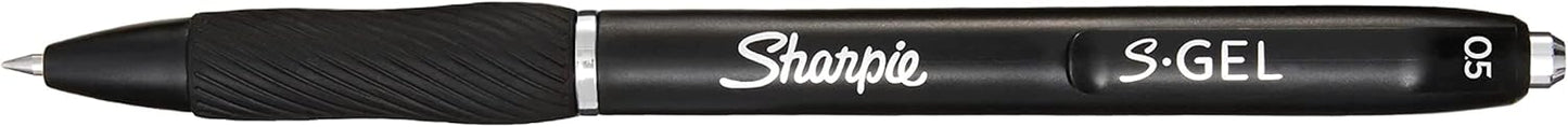 Sharpie S-Gel, Gel Pens, Fine Point (0.5mm), Black Ink Gel Pen, 4 Count