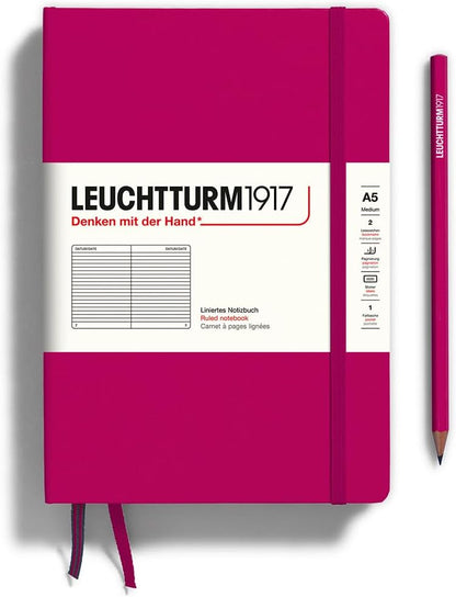 LEUCHTTURM1917 - Notebook Hardcover Medium A5-251 Numbered Pages for Writing and Journaling (Navy, Ruled)