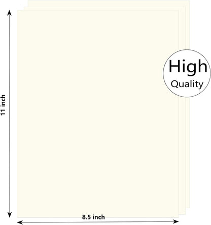 Cimlaga 100 Sheets Cream Cardstock 8.5 x 11 Certificate Paper, 250GSM/92LB Ivory Card Stock Printer Paper for Invitation, Card Making, Crafts