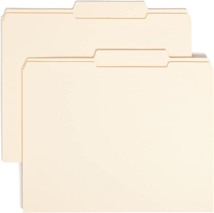 Smead File Folders Letter Size, Reinforced 1/3-Cut Tab, Assorted Positions, Letter Size, Manila Folders 8.5 x 11, 100 per Box (10334)