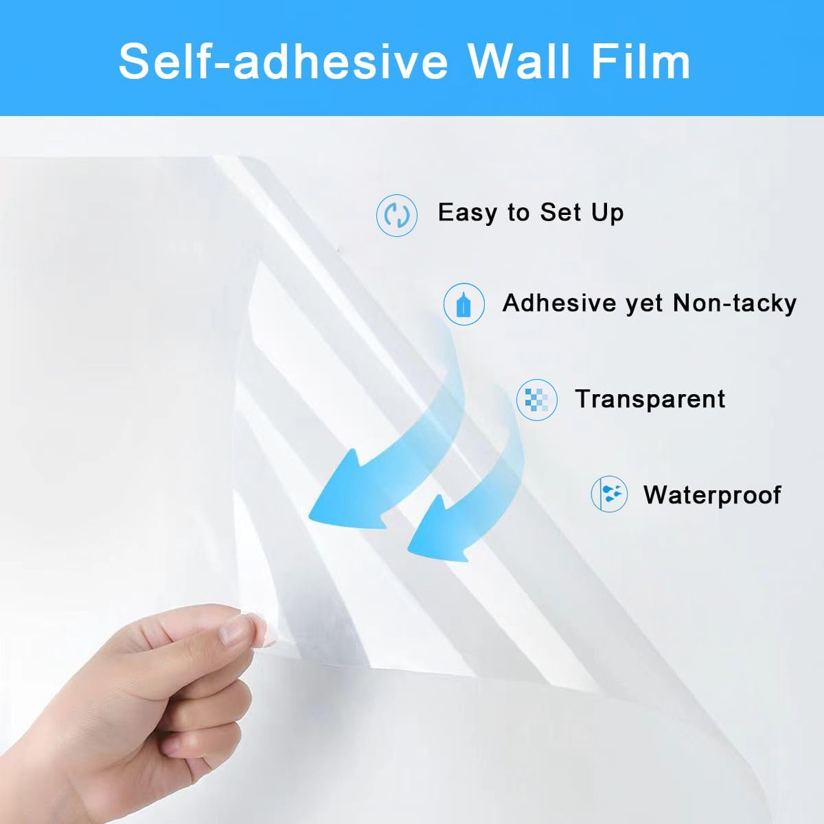 Orga'Neat Wall Protector, 17.7in x 16.4ft/32.8ft Clear Plastic Electrostatic Wall Protective Film Sheet, Static Cling, Guard Walls from Trash Can, Kitchen Oil & Food Splash, Furniture