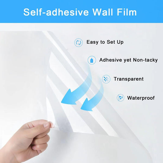 Orga'Neat Wall Protector, 17.7in x 16.4ft/32.8ft Clear Plastic Electrostatic Wall Protective Film Sheet, Static Cling, Guard Walls from Trash Can, Kitchen Oil & Food Splash, Furniture