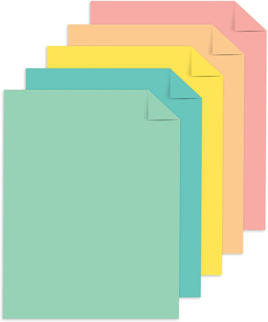 Astrobrights Colored Cardstock, 8-1/2" x 11", 65 Lb, Punchy Pastel Assortment, Pack of 100 Sheets