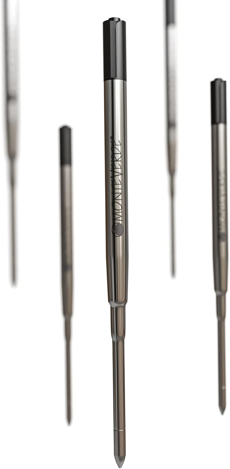 Monteverde Soft Roll Ballpoint Pen Refills to Fit Parker-Style Pens, Medium Point, Brown, 2-Pack, Smooth Writing Technology for Parker, Conklin, Schmidt, and More