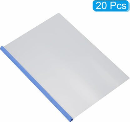 PATIKIL Clear Report Covers with Sliding Bar, 20 Pcs 10mm Slide-Grip Resume Covers 75 Sheets Capacity, A4 Presentation Folders for File, Resume, Green