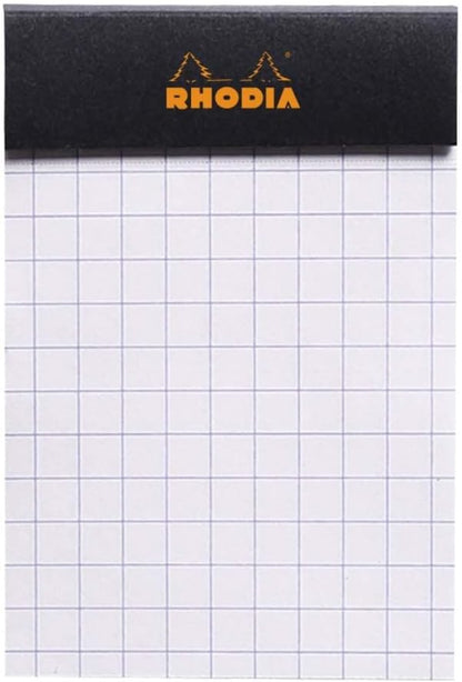 Rhodia 80 Sheet Graph Notepads, 4 by 6", Black