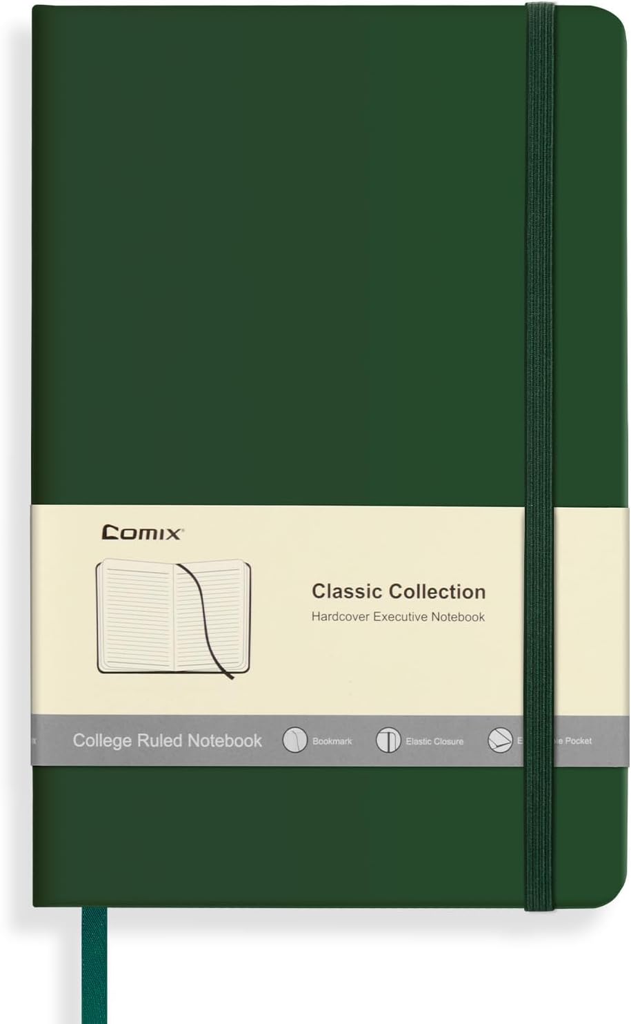 Comix 6 Pack Lined Journal Notebooks for Work, 240 Pages, 5.5"x8.3", Black, Hardcover, A5 Medium College Ruled, Journaling Notebooks for Notes-Taking, Fits for Office School Home