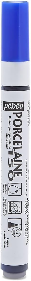 Pebeo Porcelaine 150, China Paint Fine Tip Marker - Anthracite Black (021009)