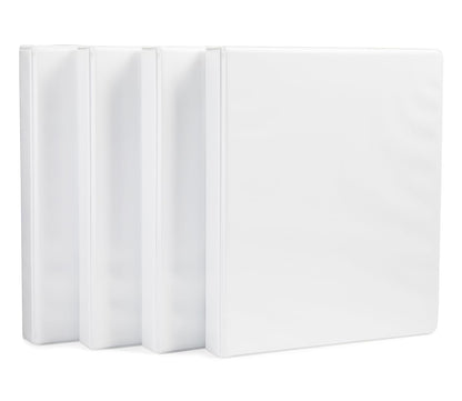 Amazon Basics 3 Ring Binders, 3 Inch D-Ring Organizer for School, Home Office, Paper Storage, White, 2 Pack