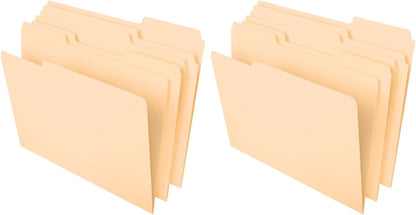 Pendaflex File Folders, 100 Pack, Durable Manila Folders, Letter Size (8.5" x 11"), 3 Top Tabs for Easy Labeling, Everyday Filing Essential for Offices, Classrooms & Home Document Organization