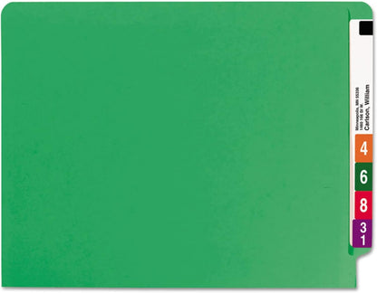 Smead End Tab File Folder, Shelf-Master Reinforced Straight-Cut Tab, Letter Size, Green, 100 per Box (25110)