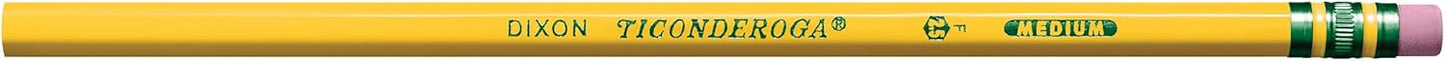 Ticonderoga Wood-Cased Pencils, Pre-Sharpened, 2 HB Soft, Yellow, 12 Count