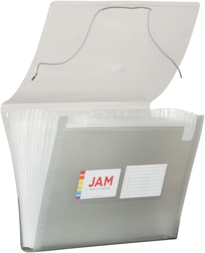 JAM Paper Accordion Folders - 13 Pocket Plastic Expanding File - Legal Size - 10 x 15 - Red - Sold Individually
