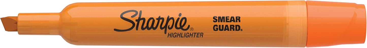 Sharpie Tank Style Highlighters, Chisel Tip, Fluorescent Orange, Box of 12