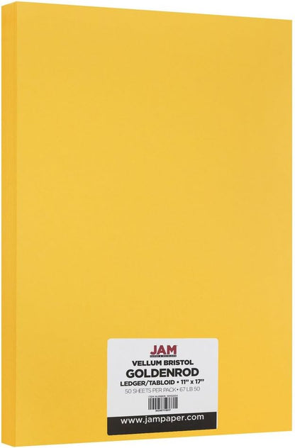 JAM PAPER Vellum Bristol 65lb Cardstock - 8.5 x 11 Coverstock - 147 gsm - Cream - 50 Sheets/Pack