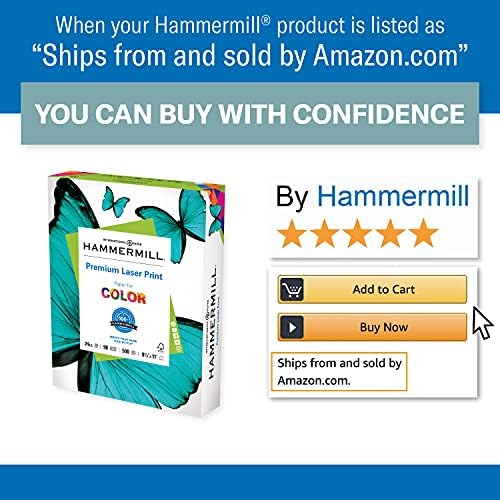 Hammermill Premium Laser Print Paper, 24 lb Copy Paper, 8.5 x 11 Letter Size, 3 Hole - 1 Ream (500 Sheets) - 98 Bright