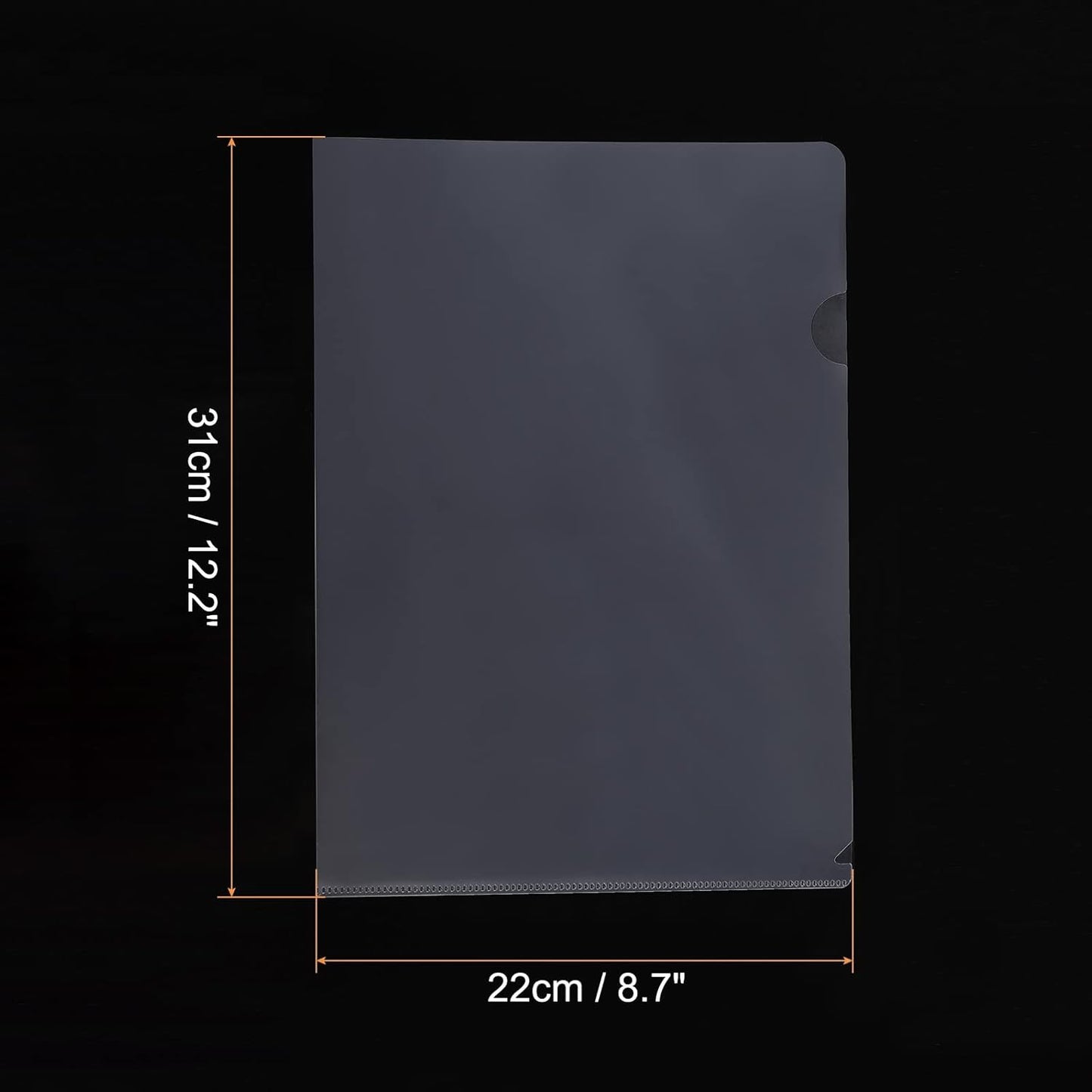 PATIKIL L Type Folders 24 Pack A4 Plastic File Project Pockets Clear Paper Document Jacket Sleeve for Office, Black