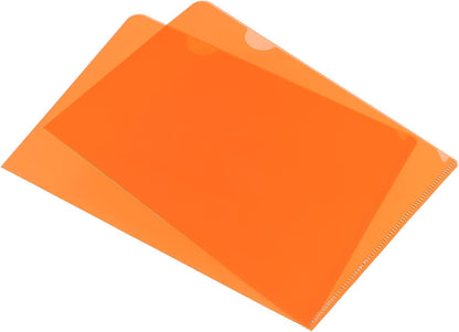 PATIKIL l Type Folders 24 Pack 8.9 x 6.3 Inches A5 Plastic Clear Document Folder File Jacket Sleeves Project Pockets, Yellow
