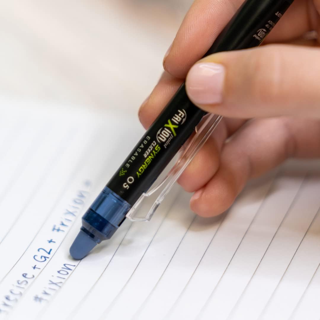 PILOT FriXion Synergy Clicker Erasable, Refillable & Retractable Gel Ink Pens, 0.5mm Extra Fine Point, Black Ink, 5-Pack