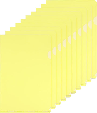 PATIKIL L Type Folders 50 Pack A4 Plastic File Project Pockets Clear Paper Document Jacket Sleeves for Office, Orange