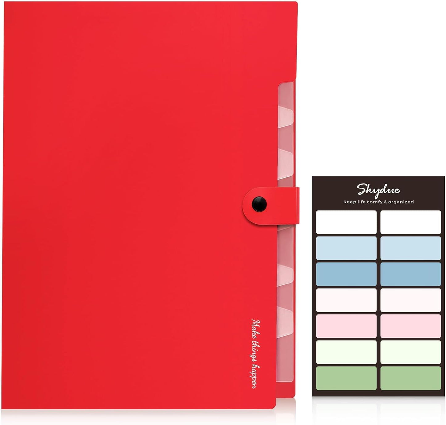 SKYDUE Expanding File Organizer with 8 Pockets, Accordion File Folders with Labels, Portable Document Paper Bill Receipt Organizer, Home College School Office Supplies, Letter Size, Blue