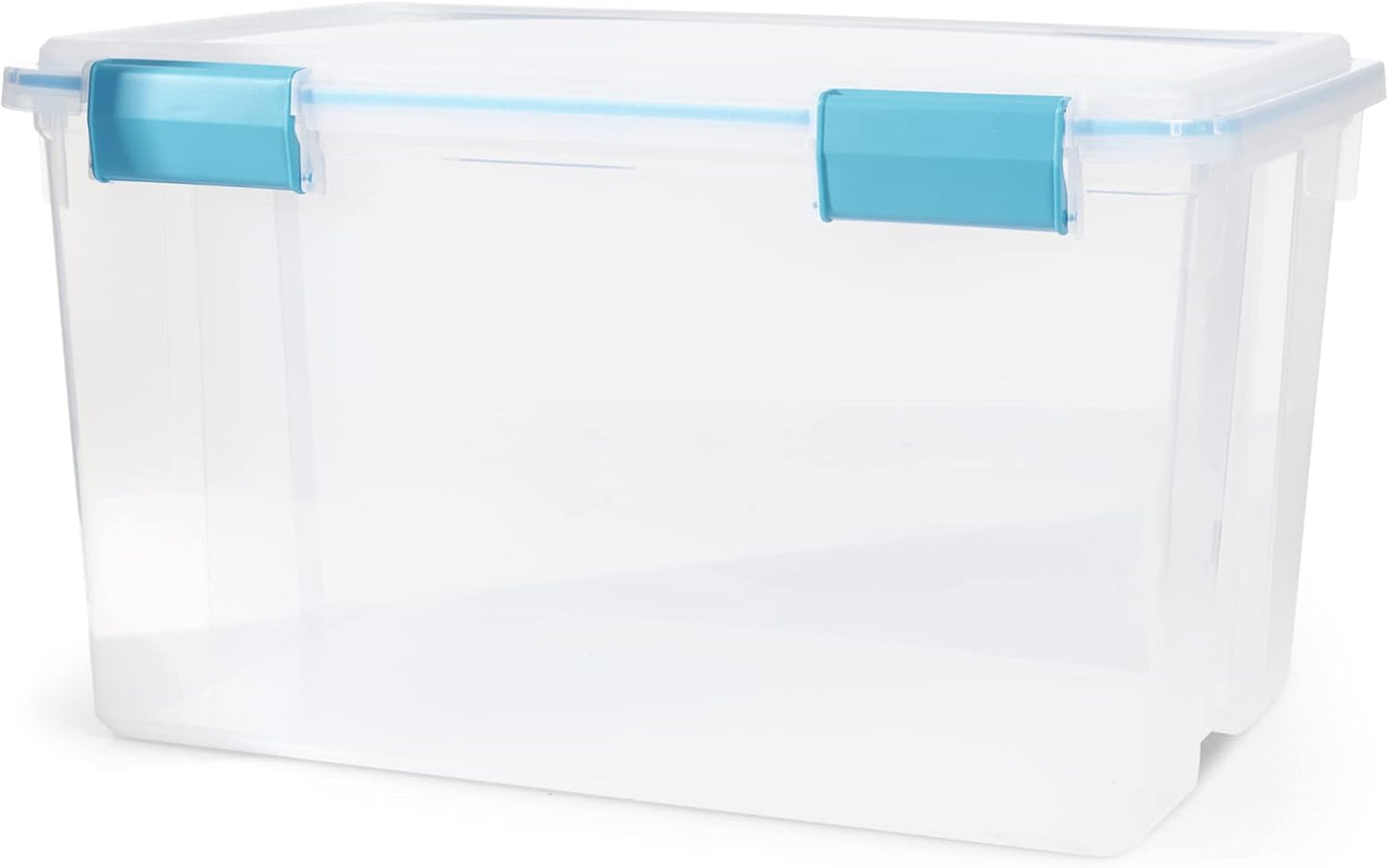 Sterilite 4-Pack Gasket Box, Weather-Resistant Storage Bins with Latching Lids, 32 Quart - Heavy-Duty Organizing Containers for Closet, Bathroom, and Office
