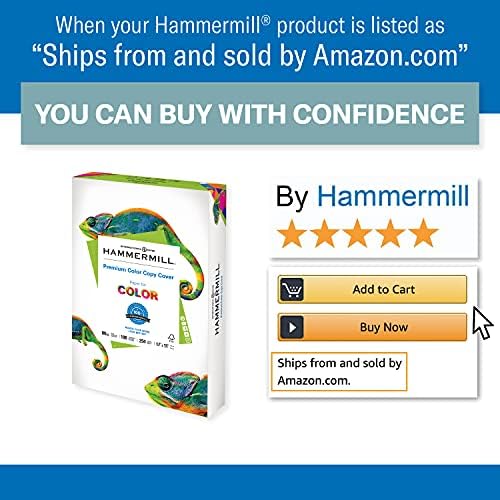Hammermill Cardstock, Premium Color Copy, 80 lb, 17 x 11-1 Pack (250 Sheets) - 100 Bright, Made in the USA Card Stock, 120037R , White