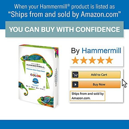 Hammermill Cardstock, Premium Color Copy, 80 lb, 17 x 11-1 Pack (250 Sheets) - 100 Bright, Made in the USA Card Stock, 120037R , White