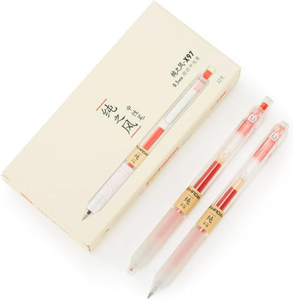 czxwyst X97 Retractable Gel Ink Pens 0.5mm Fine Point (Black Color 12-Pack)