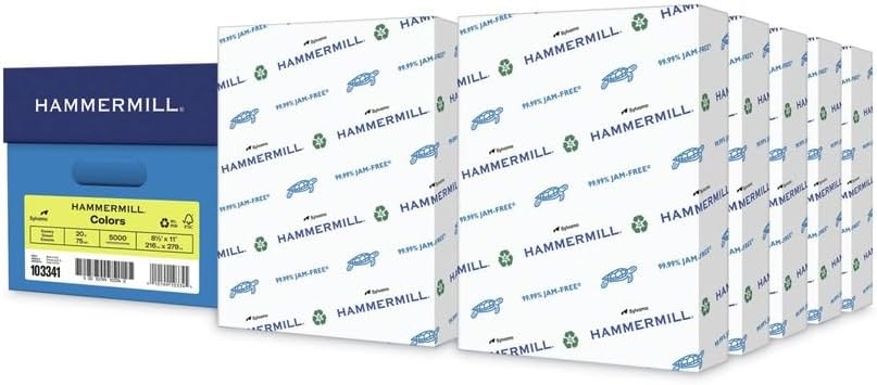 Hammermill Colored Paper, 20lb Pink Printer Paper, 8-1/2 x 11- 1 Ream (500 Sheets) - Made in the USA, Pastel Paper, 103382R