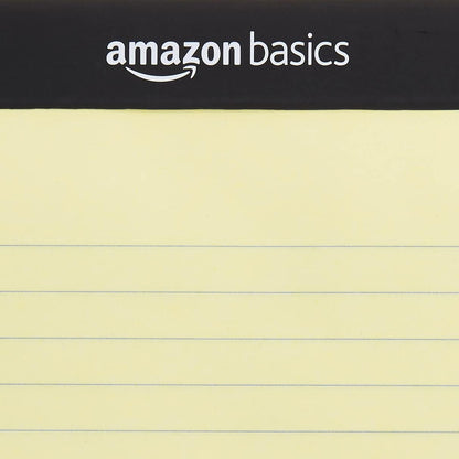 Amazon Basics Wide Ruled Lined Writing Note Pads with Sturdy Back, 8.5" x 11.75", Multicolor, 6-Pack, 300 Sheets, Perforated
